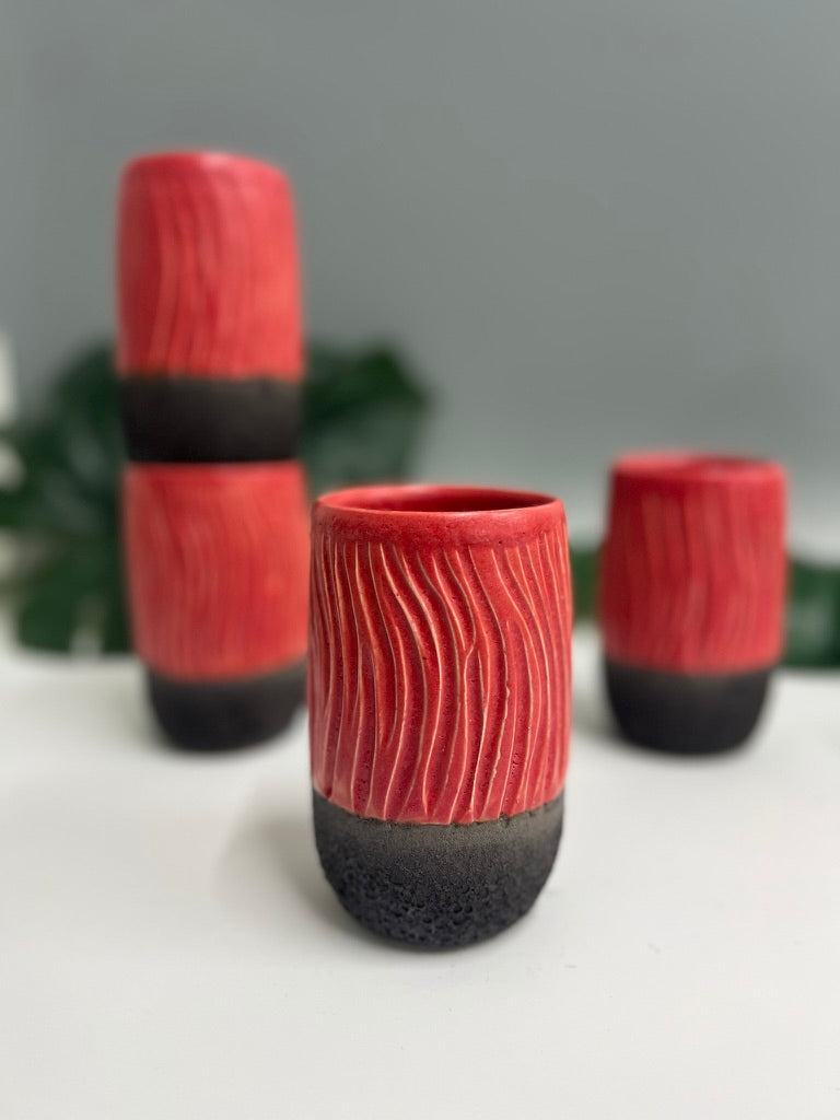Caught Slippin’ (Red) Collab Cups Molly Sanyour Ceramics x Saxton Moore
