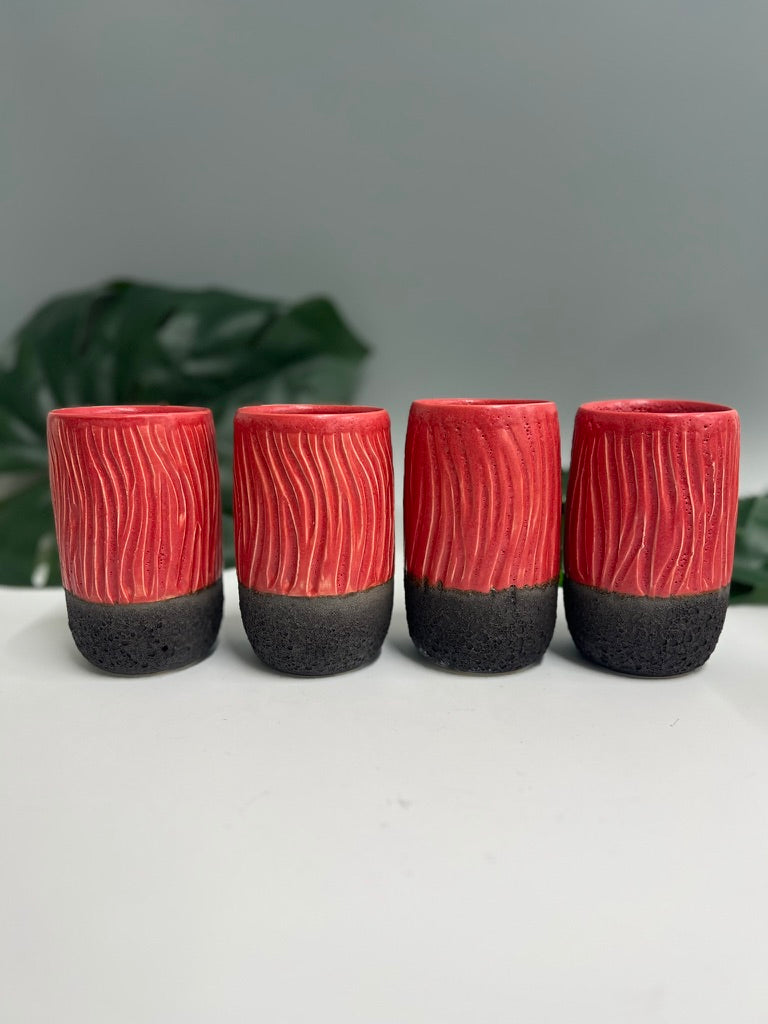 Caught Slippin’ (Red) Collab Cups Molly Sanyour Ceramics x Saxton Moore