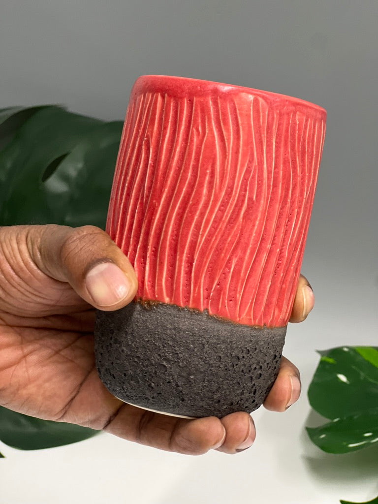 Caught Slippin’ (Red) Collab Cups Molly Sanyour Ceramics x Saxton Moore